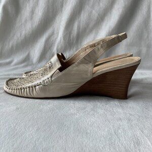 VTG Renzoni Cream Buttersoft Leather Square Toe Sandals So Comfy Italian Beige 8